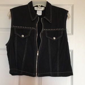 SALE!!!!! Black Denim 100% Cotton studded Vest